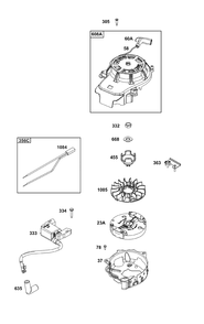 Flywheel/Ignition/Starter Group Diagram and Parts List for 104M02-0089-H5 100000 - 19Z999 Briggs and Stratton Engine